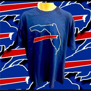 Buffalo Bills Mafia FLORIDA Resident Men’s XL X-Large Royal Blue Logo Shirt NWT
